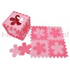 Foam puzzel mat Roze / licht Roze bloem