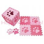 Foam puzzel mat Roze / licht Roze pootafdruk 