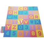 Foam puzzel mat ABC + cijfers in verschillende kleuren 121 delig